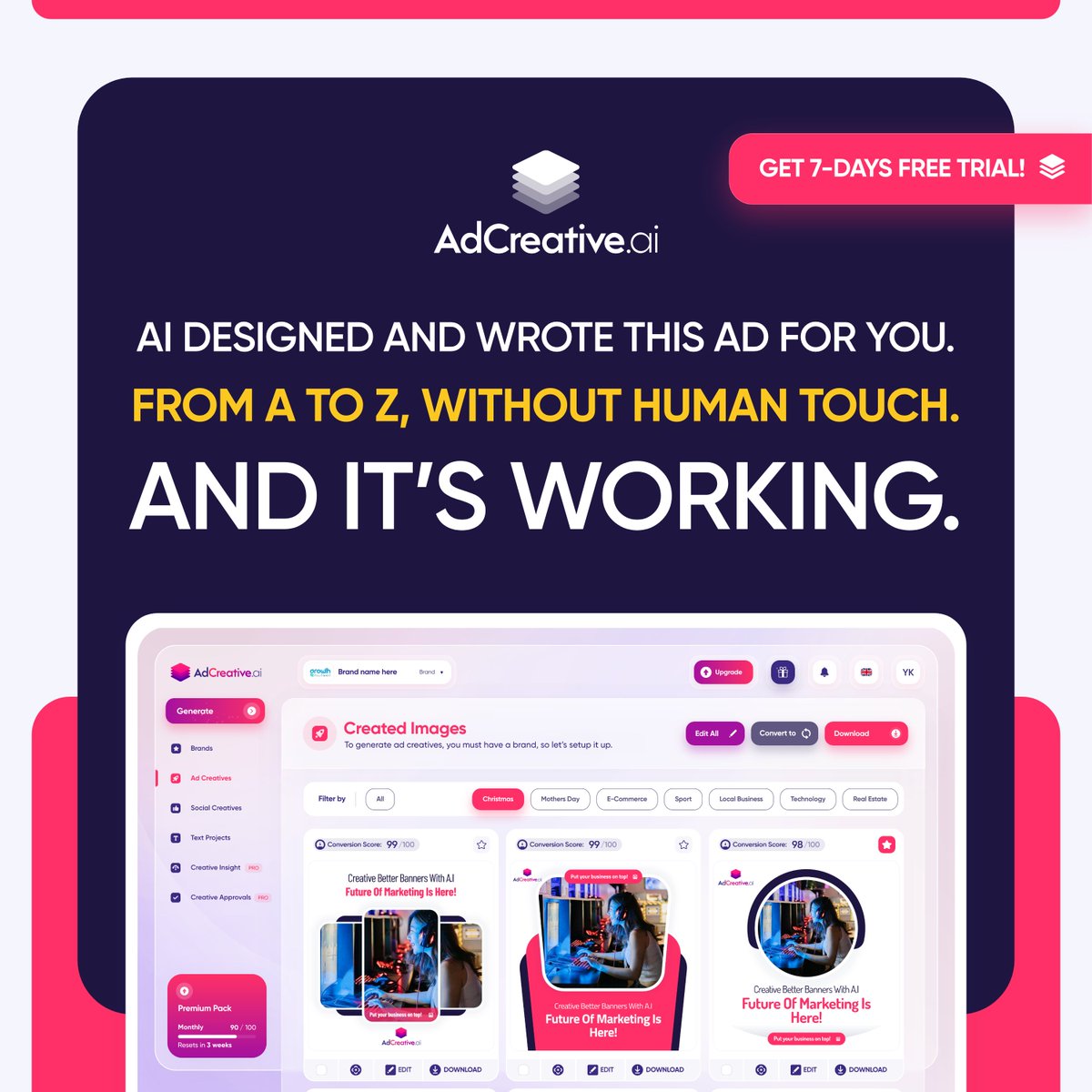 AdCreativeai is the all-in-one💯solution for your advertising needs - give it a try! 
✅ Learn more: free-trial.adcreative.ai/most-used-ai-t…   

#adcreativeai #AI #adcreative #Advertising #Marketing