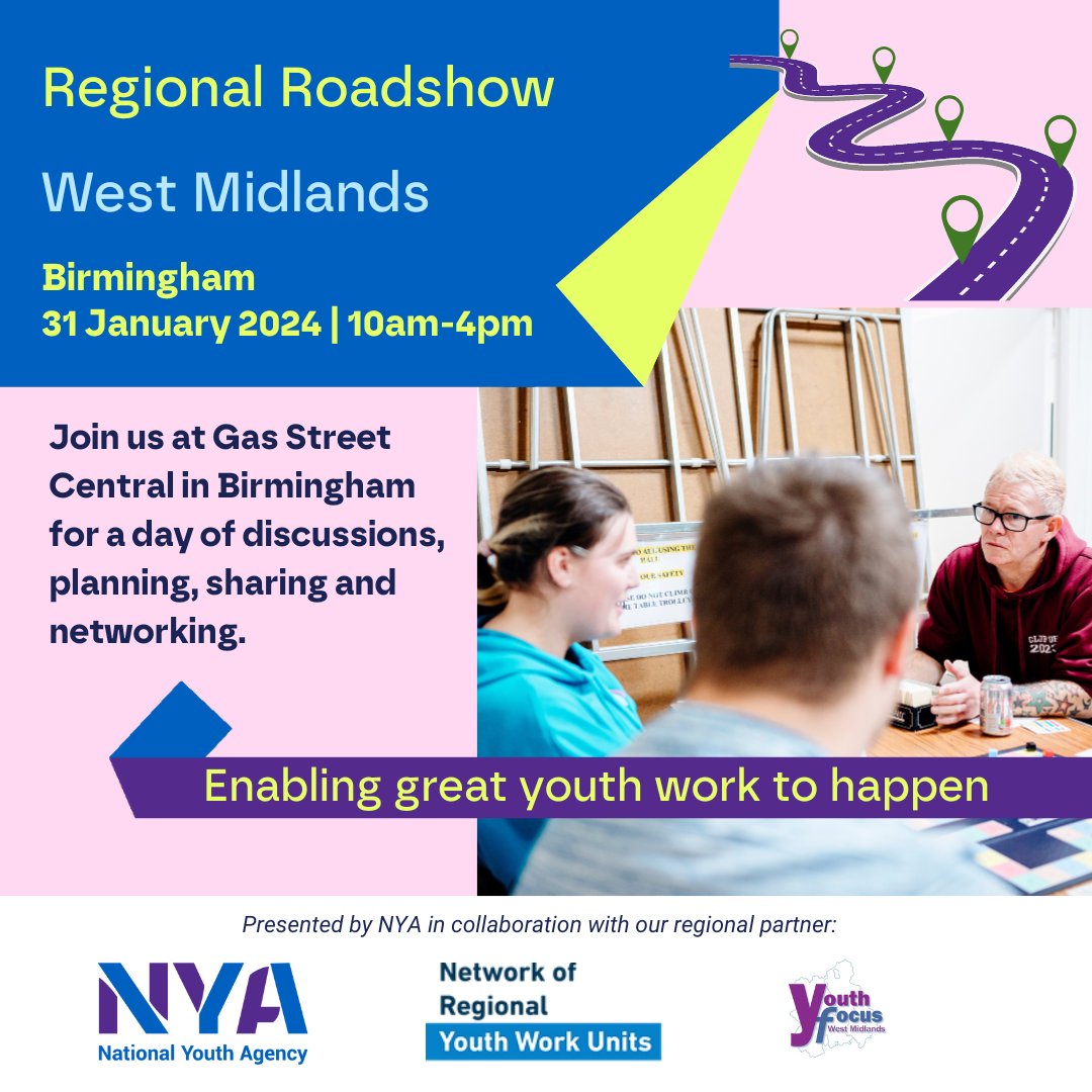 Come and join us in 2024 for our round of Regional Roadshows! First up will be our West Midlands session held in Birmingham on Wednesday 31 January, click below to find out the plan for the session and sign up 👇 👇 nya.org.uk/regional-roads…