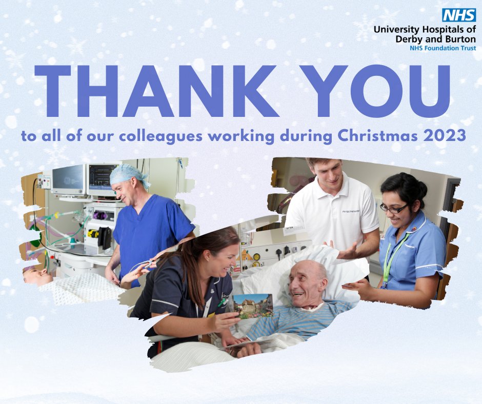 Today we send a big thank you to all of our incredible #TeamUHDB colleagues who are working over the festive period. 🎄 Thank you for all that you do to make sure we can deliver care to our communities every single day of the year. 👏