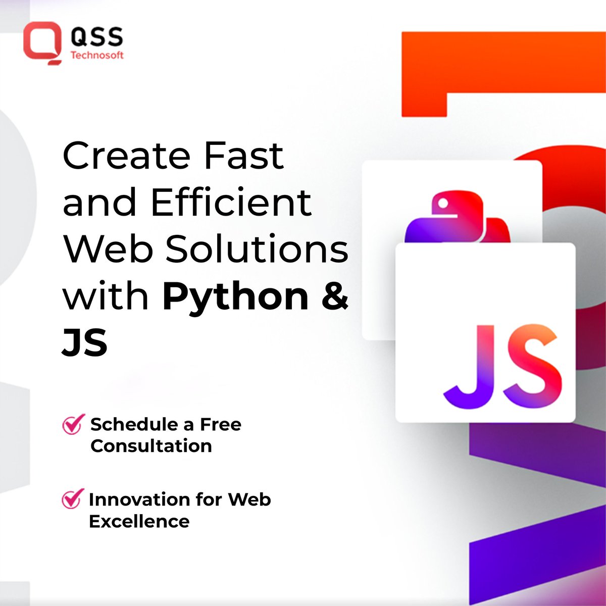 qsstechnosoft's tweet image. Choose the power of speed and efficiency in web development of Python & JS web solutions! We craft web solutions that are not just fast but also super efficient. Let's connect to discuss more! 🌐💡 #WebDevelopment #PythonJS #InnovationInCode