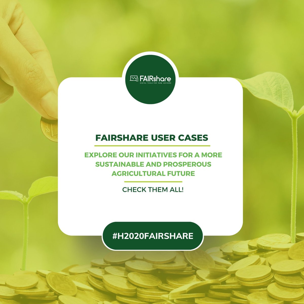 Calling all farmers! FAIRshare's User Cases are here to support you.  

Explore our initiatives for a more sustainable and prosperous agricultural future. 🚜🌟  

User cases – Fairshare Project (buff.ly/47DyoHi)