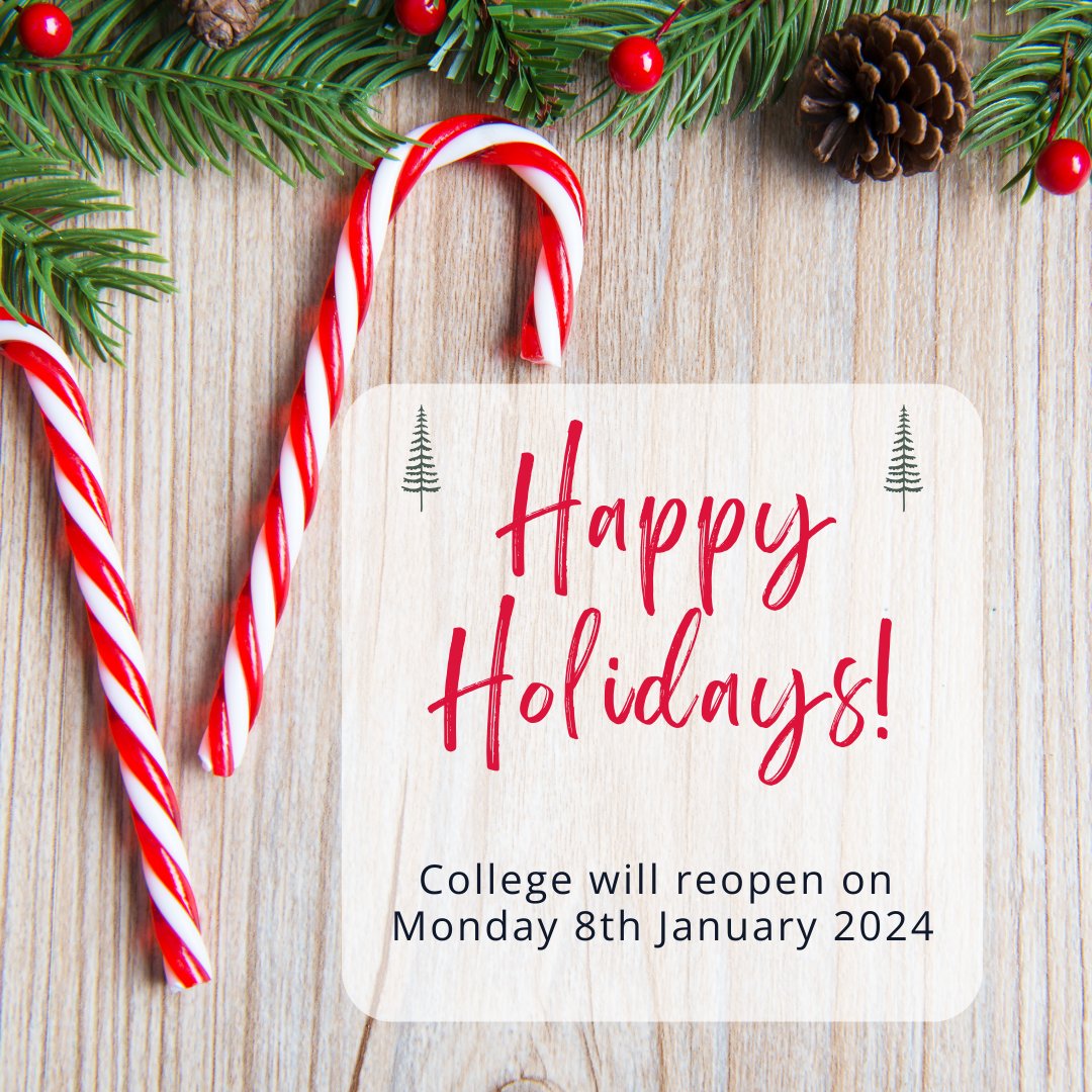 Happy Holidays! Have a wonderful break. We look forward to seeing you in 2024! #wearestcc #stcharles