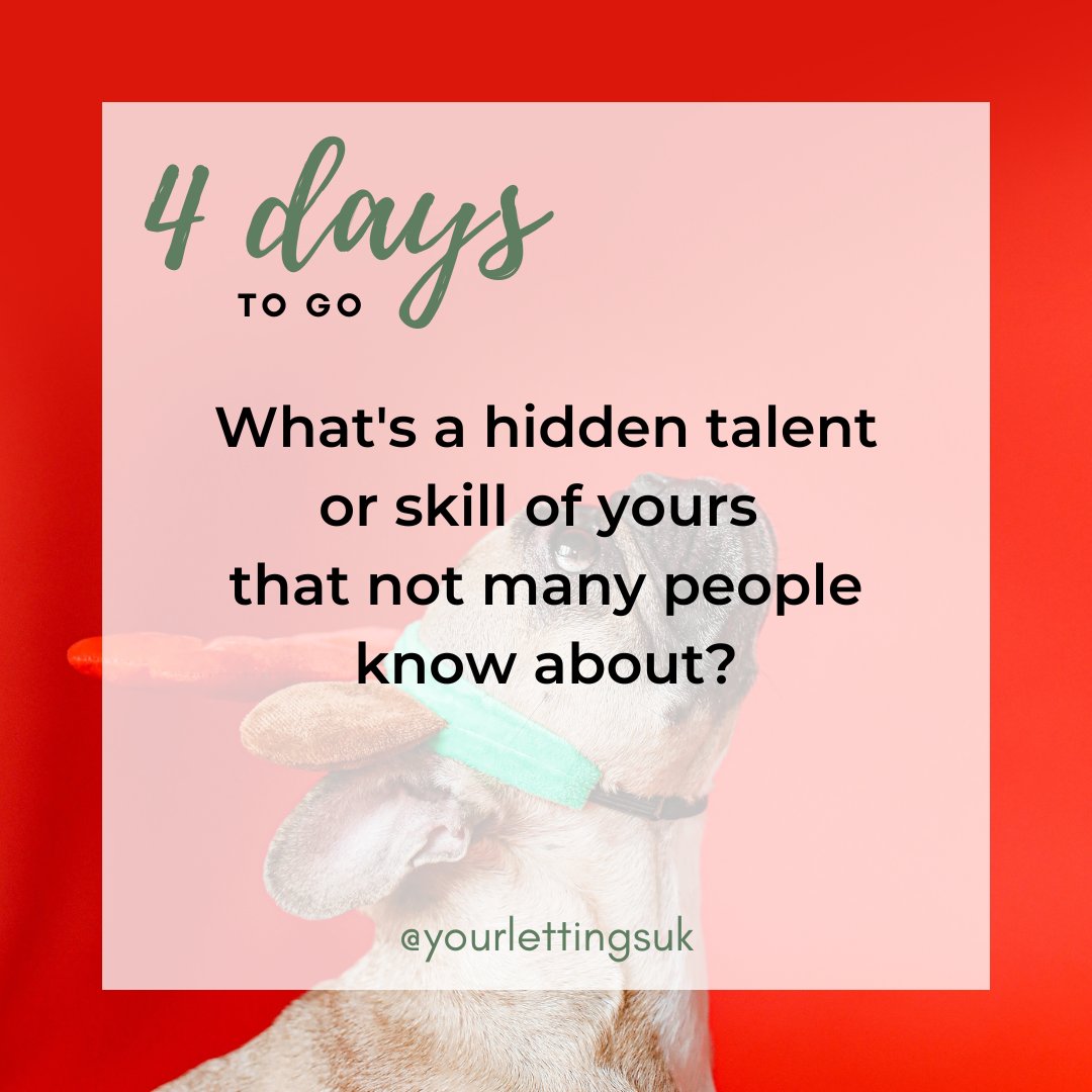 Your Lettings Peterborough (@yourlettingsuk) on Twitter photo 4 days to go until Christmas...🎄 Let's reveal your hidden talent and make the festive season more exciting....!! ✨
What's your hidden talent or skill that not many people know about? 🌟🚀
#HiddenTalent #FestiveSurprises #ShareYourSkills #UniqueAbilities #TalentShowcase 4 days to go until Christmas...🎄 Let's reveal your hidden talent and make the festive season more exciting....!! ✨
What's your hidden talent or skill that not many people know about? 🌟🚀
#HiddenTalent #FestiveSurprises #ShareYourSkills #UniqueAbilities #TalentShowcase