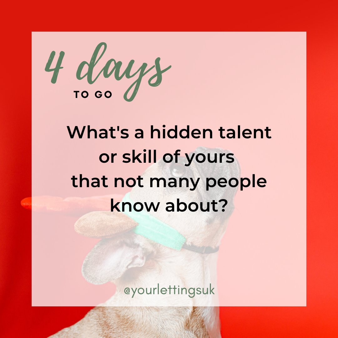 4 days to go until Christmas...🎄 Let's reveal your hidden talent and make the festive season more exciting....!! ✨ What's your hidden talent or skill that not many people know about? 🌟🚀 #HiddenTalent #FestiveSurprises #ShareYourSkills #UniqueAbilities #TalentShowcase