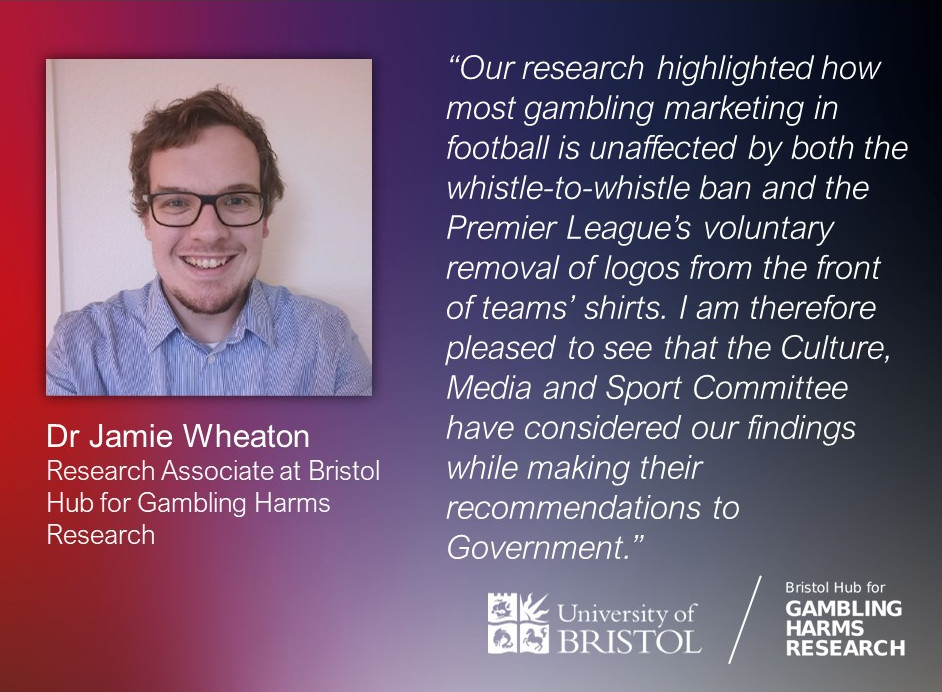Gambling adverts have been scrutinised after @BristolUni research and the Committee of Culture, Media and Sport called on ministers to take a more 'precautionary approach' in its regulation of the sector. @CommonsCMS