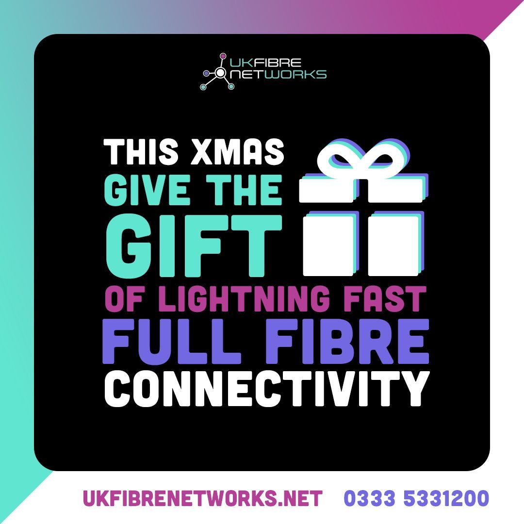 🎁 This Christmas, give the gift of lightning-fast connectivity from UK Fibre Networks, with speeds of upto 900 Mbs!🎄✨ 

Contact us today to upgrade:  
buff.ly/3R0Xwky 
📞 0333 5331200  

@YorkDigitalCity
@MakeItYork
@YorkHSForum
@theyorkmix
@GroupJorvik
@Svellaplc