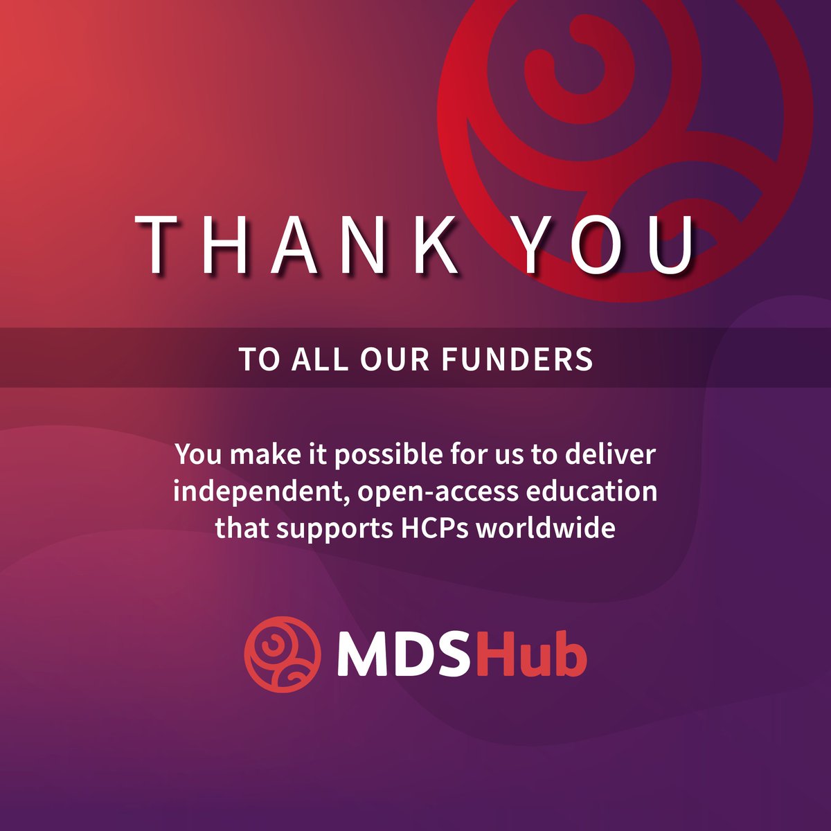 A big thank you to our funders, who make it possible for us to deliver the MDS Hub

Bristol Myers Squibb
ThermoFisher Scientific
Astex

All content is developed independently by SES in collaboration with an expert steering committee; funders are allowed no direct influence on the