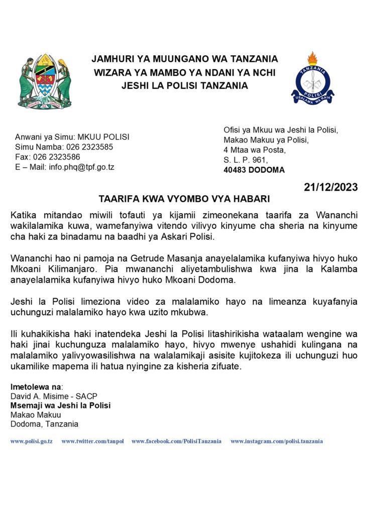 Nimepewa MAELEKEZO na mteja wangu GETRUDE MASANJA ambaye AMELALAMIKA kufanyiwa vitendo vya UDHALILISHAJI na baadhi ya POLISI Mkoani KILIMANJARO, nihakikishe anapata HAKI yake. Nitafanya hivyo. POLISI mtatukuta MAHAKAMANI ⁦@tanpol⁩