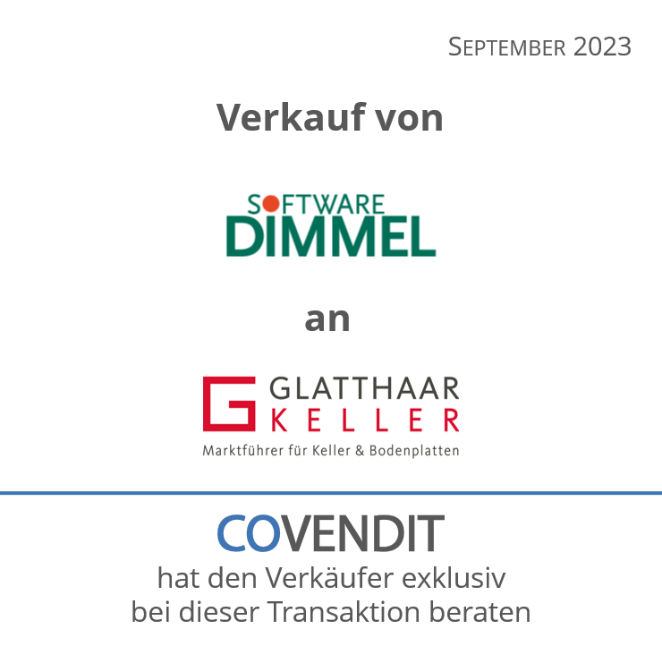 COVENDIT hat den erfolgreichen Verkauf der Dimmel-Software GmbH an die Glatthaar Holding GmbH begleitet.

Wir bedanken uns für die Zusammenarbeit!

covendit.de/referenzen/ver…