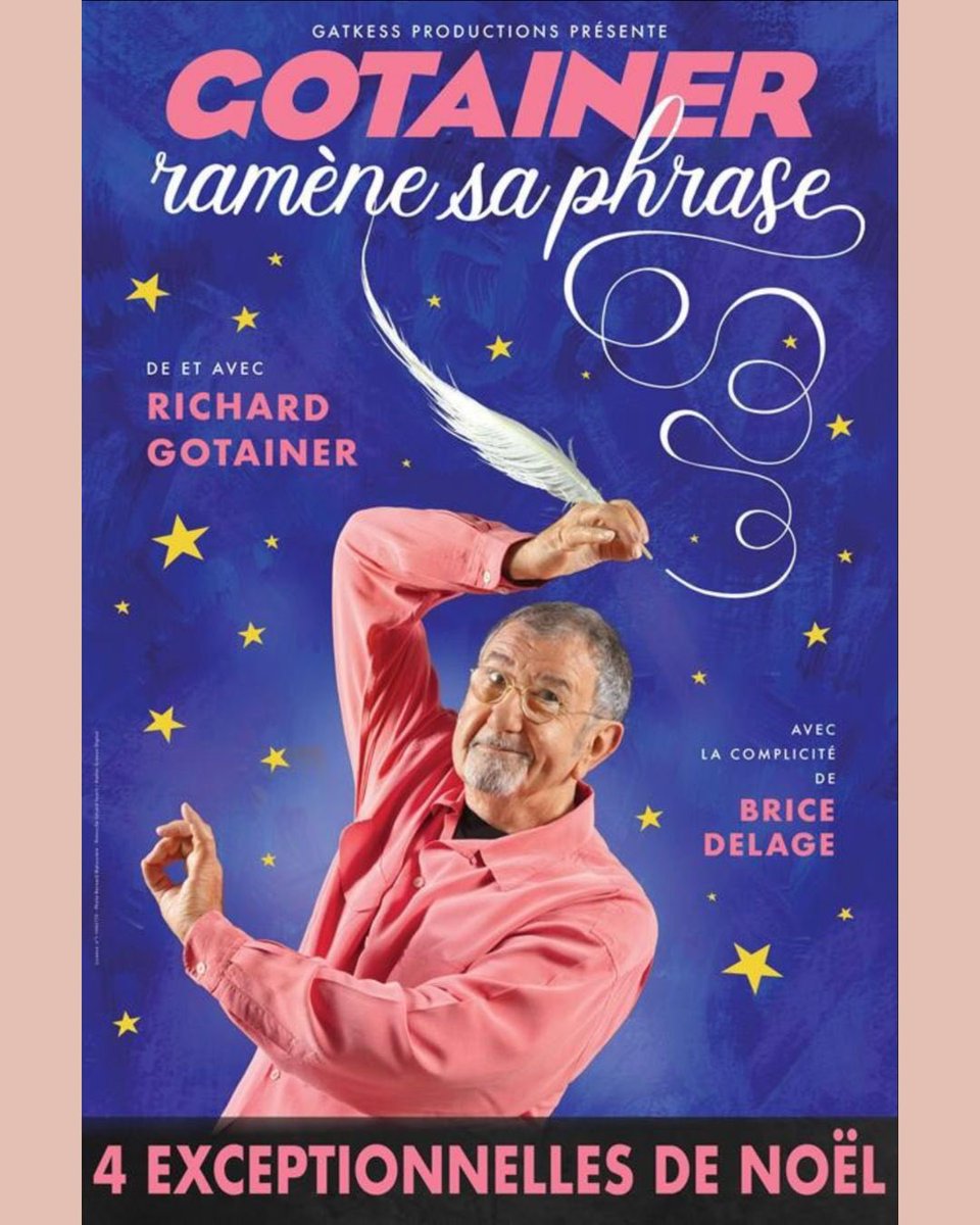 Richard Gotainer ramène sa phrase
Salle Jean Dame - Paris 2e jusqu’au 23 décembre 🥳 fnacspectacles.com/event/gotainer…
