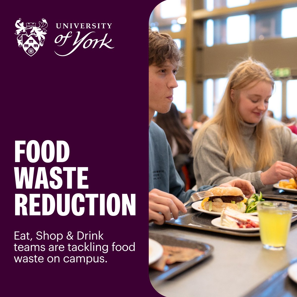 University of York Sustainability (@uoysustain) on Twitter photo Food waste reduction ♻️
Back in September, the <a href="/UoyEatShopDrink/">UoY Eat Shop Drink</a> teams launched a food waste reduction scheme for evening meals to minimise waste, raise funds for charity and offer students cost effective meals. They have successfully raised £1,670 & saved 1,670 meals! 👏 Food waste reduction ♻️
Back in September, the <a href="/UoyEatShopDrink/">UoY Eat Shop Drink</a> teams launched a food waste reduction scheme for evening meals to minimise waste, raise funds for charity and offer students cost effective meals. They have successfully raised £1,670 & saved 1,670 meals! 👏