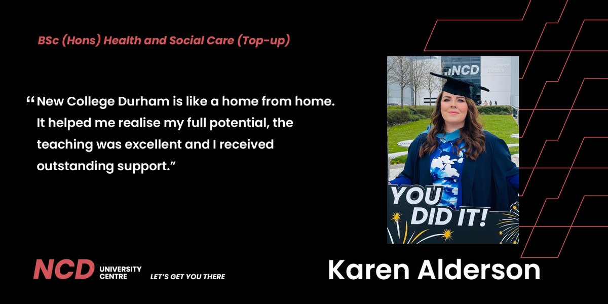 Feel supported to progress in your chosen career like Karen 💫 With flexible study options, expert lecturers and support built around you, NCD University Centre will get you there 🙌🏼 Find out more 👉🏼 orlo.uk/ou4ty