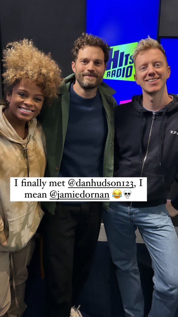 New photo of Jamie today at Hits Radio UK with Fleur East & James Barr
Posted by imjamesbarr on IG stories
#JamieDornan