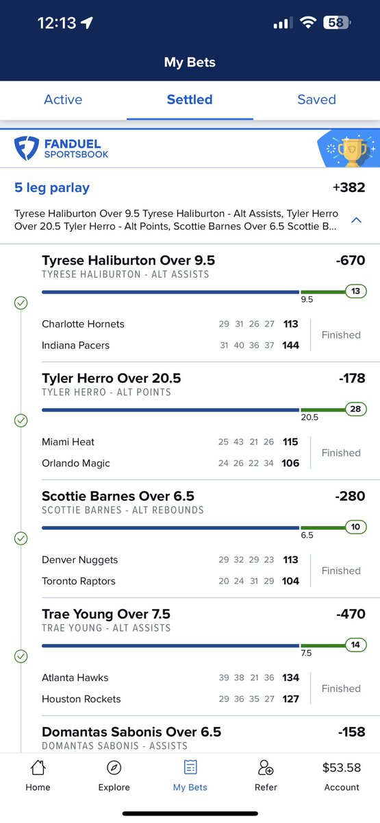 IamTrillOG's tweet photo. @ParlayScience Odd change drastically but we still clipped FanDuel 🏄🏾‍♂️ https://t.co/BavdVCVdiY