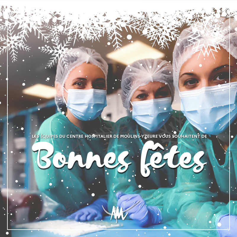 ❄ #bonnesfetes ❄ Les équipes du Centre Hospitalier de Moulins-Yzeure vous souhaitent de bonnes fêtes de fin d'année. 💙💚 Une pensée toute particulière pour nos professionnel·les qui seront aux côtés de nos patients et résidents durant cette période : #FIERSDENOSEQUIPES