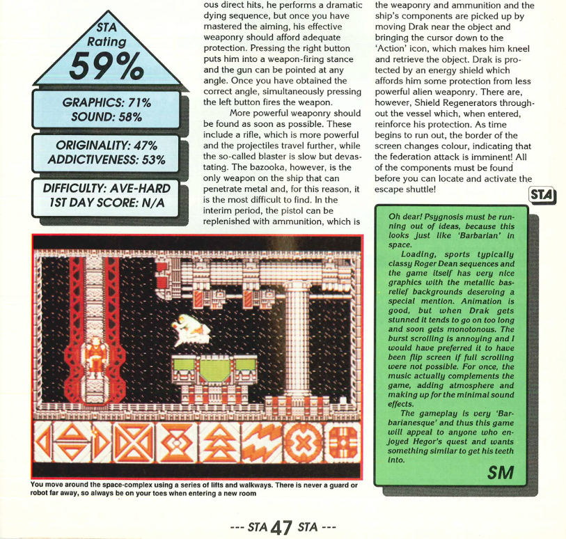 Atari_VB_Pod's tweet photo. #AtariST #Amiga
The early days of game devs trying to figure out if mouse and keyboard controls would work for an action game. Like #Barbarian, #Obliterator looks and sounds good, but it's difficult to play.
It faired better in Amiga reviews than on the ST though. https://t.co/6mqeITm1hW