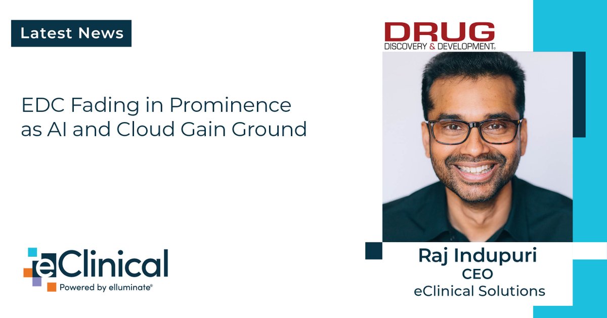 Electronic data capture (EDC) may soon be a thing of the past for #ClinicalTrials, says our CEO @Raj_Indupuri. Check out his interview in @DrugDiscoverDev to hear why - and how #AI is shaping what's next. ➡️ bit.ly/41uCYFT