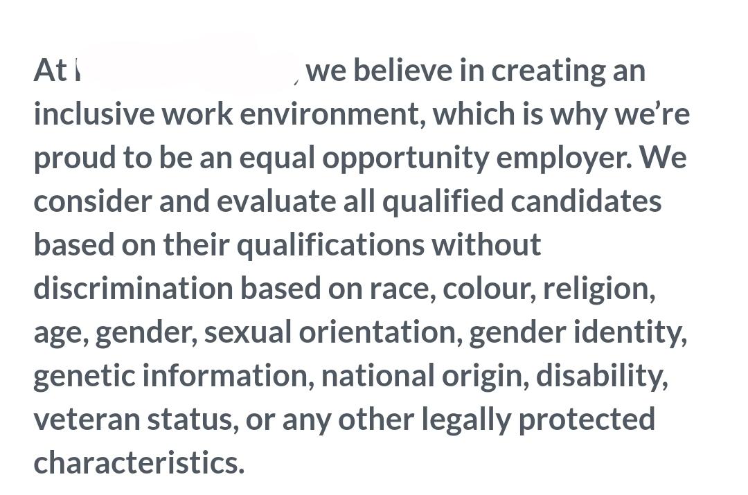 Callicleez's tweet photo. We all know what this copypasta means on Canadian job postings. The brain-fucking part isn't really the discrimination, it's the Celebration Parallax: it's not happening (you crazy), and it's Good that it is https://t.co/osvSA401gH