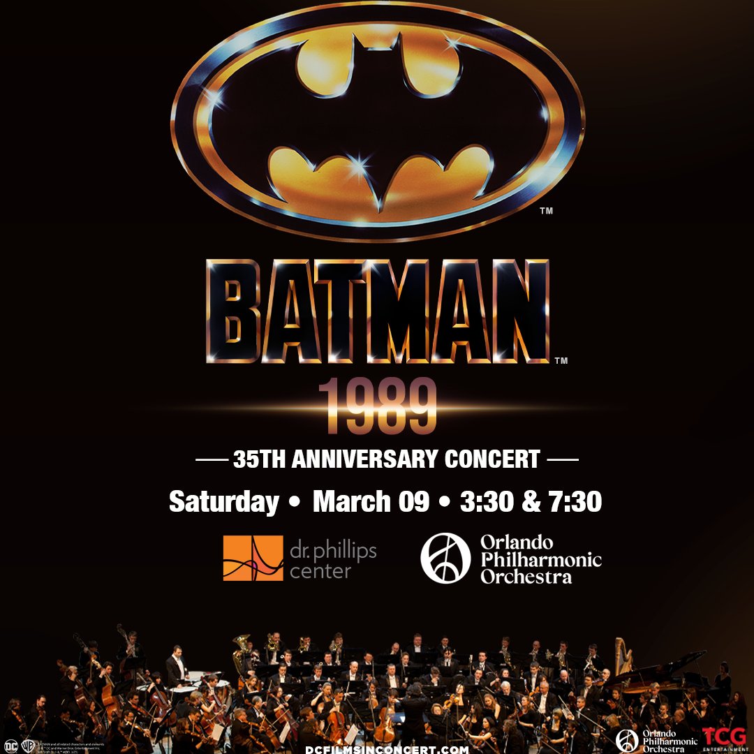 FLORIDA!! Will you be joining us in celebrating the 35th anniversary of #Batman1989?! Come out and experience #Batman like never before with the score performed live alongside the film! Find 🎫at dcfilmsinconcert.com #jacksonville #tampa #orlando #filmsinconcert #warnerbros