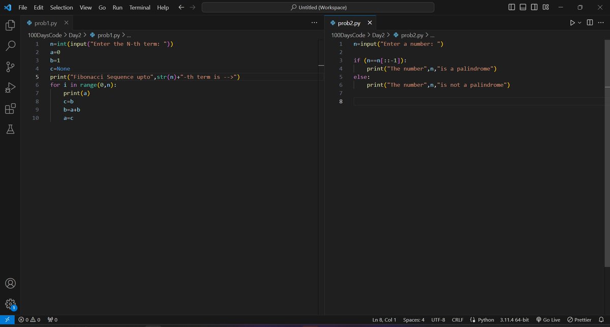Sayanblazers_18's tweet image. Day 2 of #100DaysOfCode ✅ 6 problems solved in Python 🐍 @DevKgec, feeling pumped and ready for more challenges! 🚀🔥
But cann&apos;t solve the problems in Javascript due to lack of time
#CodeNewbie #ProgrammingChallenge #Day1Challenge #CodeChallenge #ProgrammingCommunity #AskForHelp