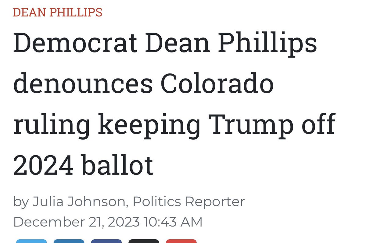 Even Democrats think what the far-left Colorado Supreme Court did to Trump is WRONG! US SCOTUS must do the right thing and reverse that decision! Trump 2024!