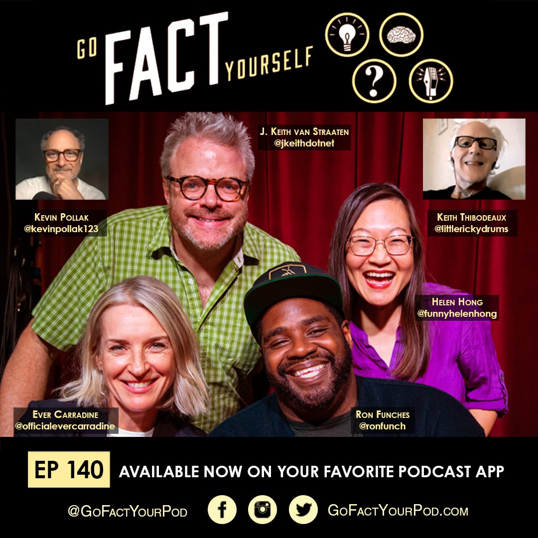 I Love Lucy! A Few Good Men! These are the topics with experts @littlerickydrums & @kevinpollak123 And the passions of @ronfunch & @EverCarradine Hosted by @J_Keith & @funnyhelenhong And enjoyed at gofactyourpod.com, via @maxfunhq Listen now! Bit.ly/GFY140