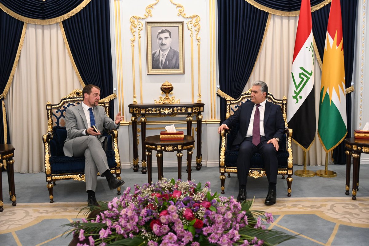 Glad to welcome @YannBraem, the new Consul General of #France in #Erbil, extending best wishes for his success in fostering strong ties and cooperation between @Kurdistan and France. Reiterated the #KRG’s full support for his mission in #Kurdistan Region.