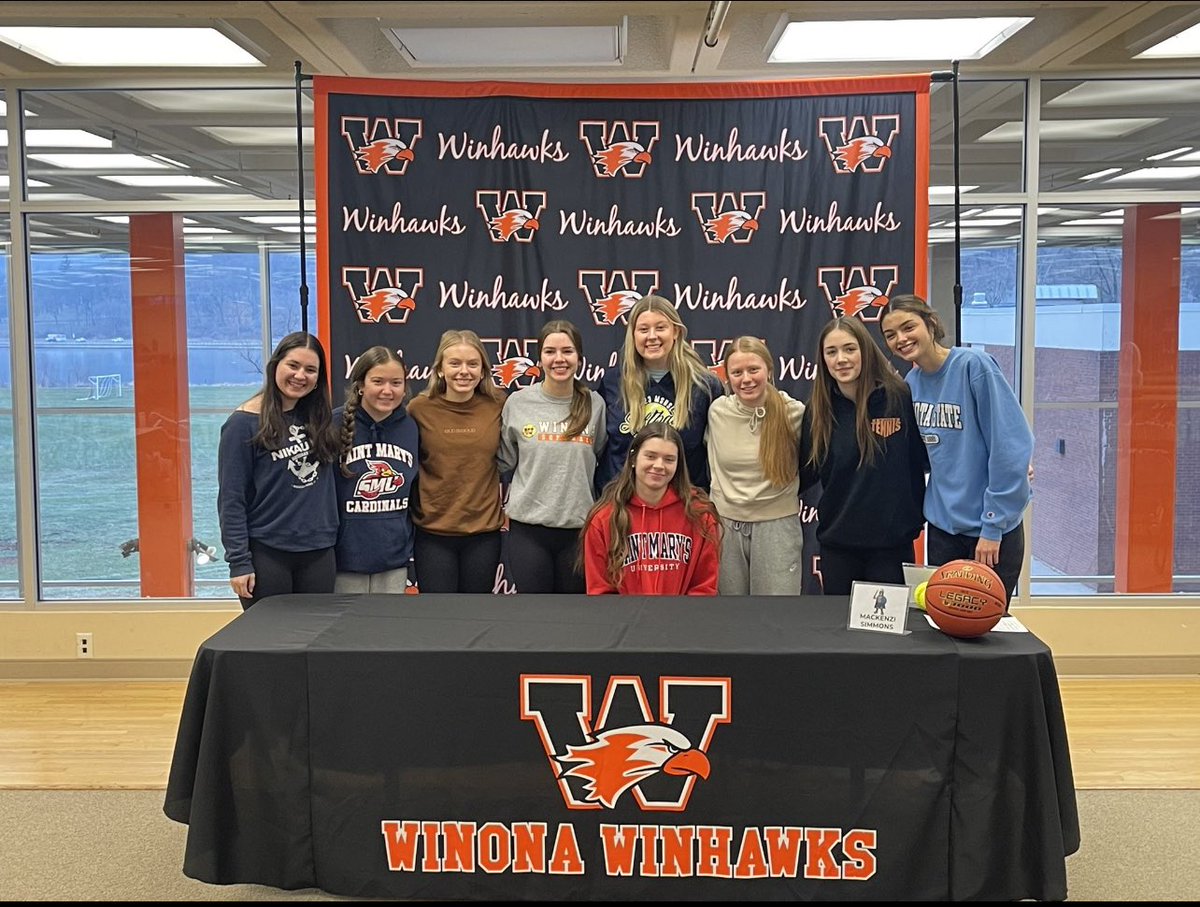WinhawkSB's tweet image. Congratulations Mackenzi Simmons (Dakota State 🏀) &amp;amp; Olivia Poulin (St. Mary’s 🥎) on their college signing day today!  Kenz &amp;amp; Liv are both Winhawk Softball &amp;amp; Basketball  players and Outstanding young leaders!!! “passion &amp;amp; pride”
