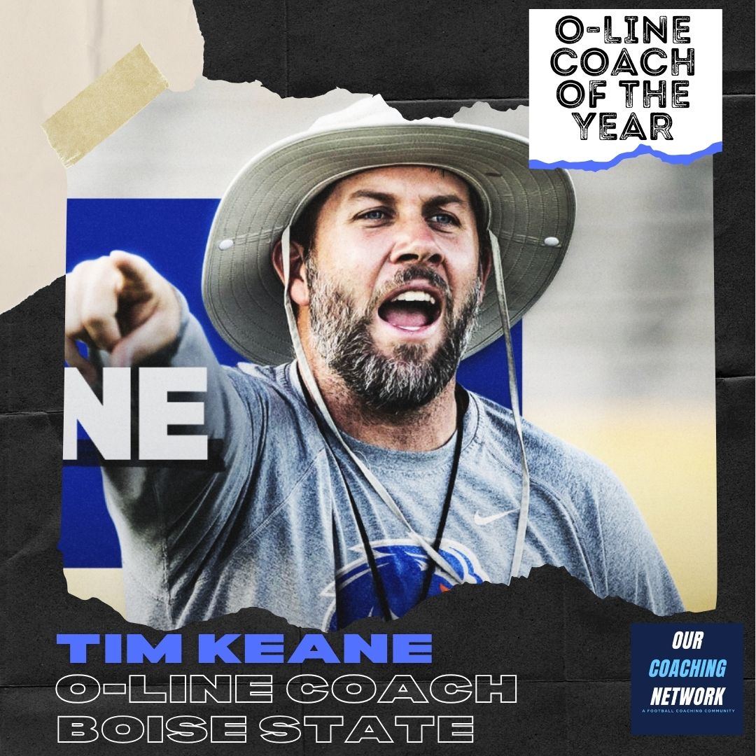 🏈O-Line Coach of The Year🏈 Our @TheFlipSled MWC O-Line Coach of the Year is @BroncoSportsFB's @Coach_TKeane👏 They were 4th in FBS in Rushing TDs, 6th in FBS in Rushing Yards/Game, 10th in Yards/Carry, & 12th in FBS in Sacks Allowed✍️ OL Coach of the Year🧵👇