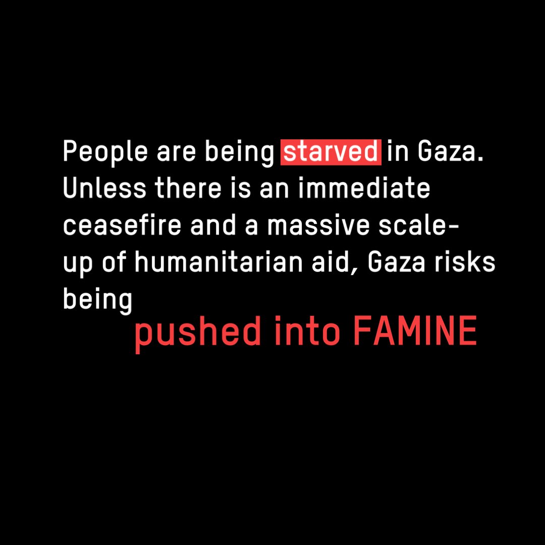BREAKING: Over 90% of the population in the #Gaza are now suffering extreme hunger‼️ The entire population of Gaza - 2.3m people - face extreme hunger and the risk of famine is increasing each day without a ceasefire. Virtually all households are skipping meals every day.…