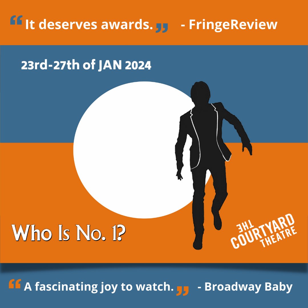 Who is No. 1?

LIVE at The Courtyard Theatre.

Cast incl Ross Gurney-Randall, Robert Cohen and Murray Simon

Scandalous true story of the making of 1960s TV cult classic The Prisoner.

23rd-27th of Jan 2024

thecourtyard.org.uk/whats-on/

#whoisno1? #theprisoner #thecourtyardtheatre