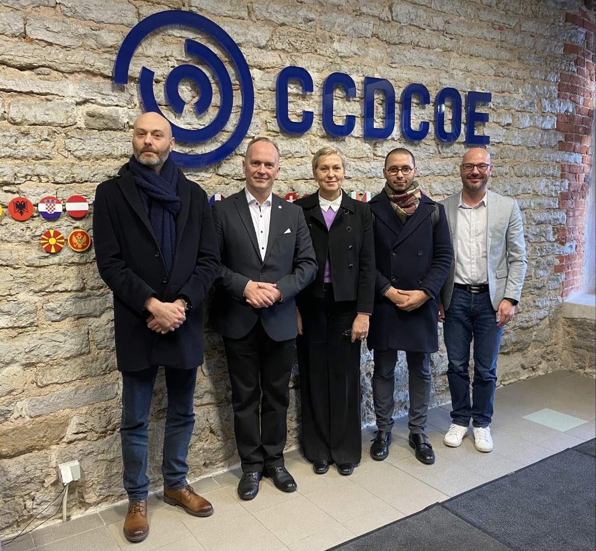 We recently had the honour of hosting a parliamentary delegation from #France. After discussing the #CCDCOE, the conversation turned to how it might be possible to enforce national and international law during the conduct of cyber activities. Thank you for coming!