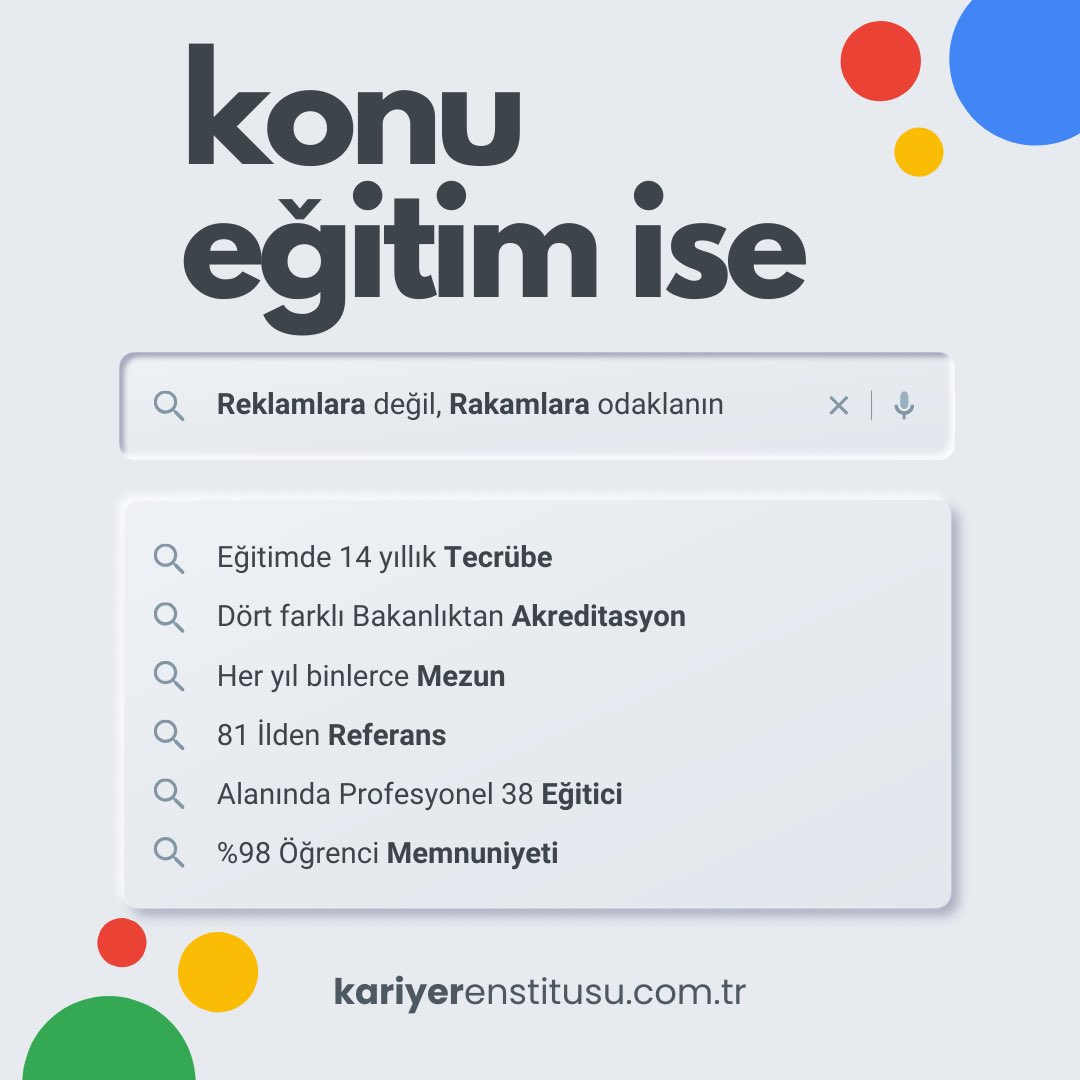 Konu eğitim ise, reklamlara değil rakamlara odaklanın
Kariyer Enstitüsü farkı ile kariyerinize artı katın

kariyerenstitusu.com.tr

0532 369 12 50
0532 238 12 50
0532 238 12 64

#eğitim #kurs #sertifika #seminer #kişiselgelişim #belge #mezuniyet #kariyerkoçu #isgkursu #başdenetçi