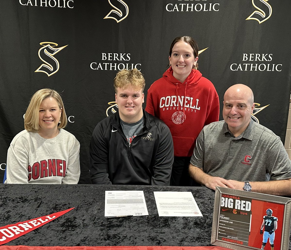 FOOTBALL
<a href="/BCIAASports/">BCIAASports</a> 
<a href="/WeAreBC55/">Bill Hess</a> 

Berks Catholic held a ceremony today for Joey Polinsky who signed to continue his academic and athletic careers at Cornell. 

Congratulations Joey!