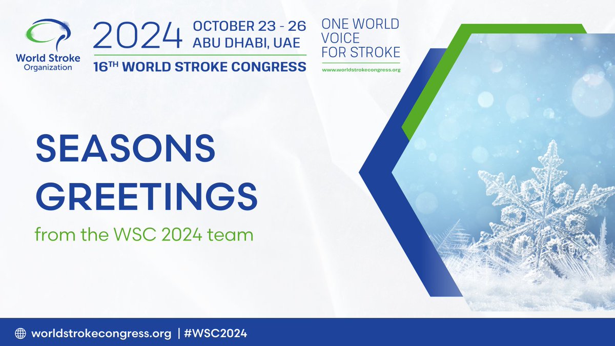 As the year draws to a close, we extend our warmest wishes to you and your loved ones. May this season bring joy, reflection, and the promise of new beginnings. Thank you for being part of the global stroke community, and see you in 2024! Best, WSC 2024 Team 🌍💙