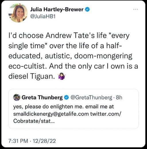 Julia Hartley-Brewer will never ever escape from this Tweet, it will haunt her forever. Well done.