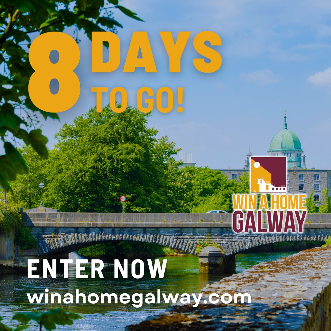 8️⃣DAYS TO GO On the 29th of December our draw will take place and one lucky ticket holder will be picked as the winner of a stunning new apartment in Salthill, Co. Galway 🤩 Buy a ticket and 𝙞𝙩 𝙘𝙤𝙪𝙡𝙙 𝙗𝙚 𝙔𝙊𝙐 🎫➡ winahomegalway.com