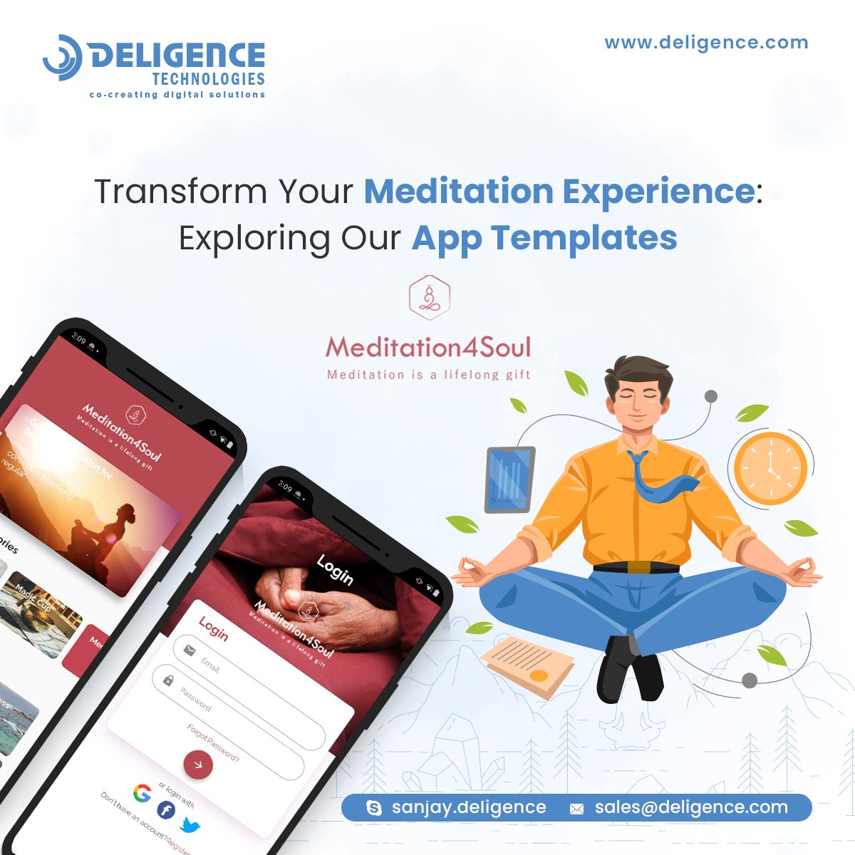 DeligenceTech's tweet image. Embark on a transformative journey with our meditation app templates - Meditation4Soul
➤Read more, click on the link: bit.ly/45xbrEg
bit.ly/3QdCD6k
#meditationappdevelopment #meditation4soul #innerpeace #healthychoices #meditationapp #appdevelopment #mobileapp