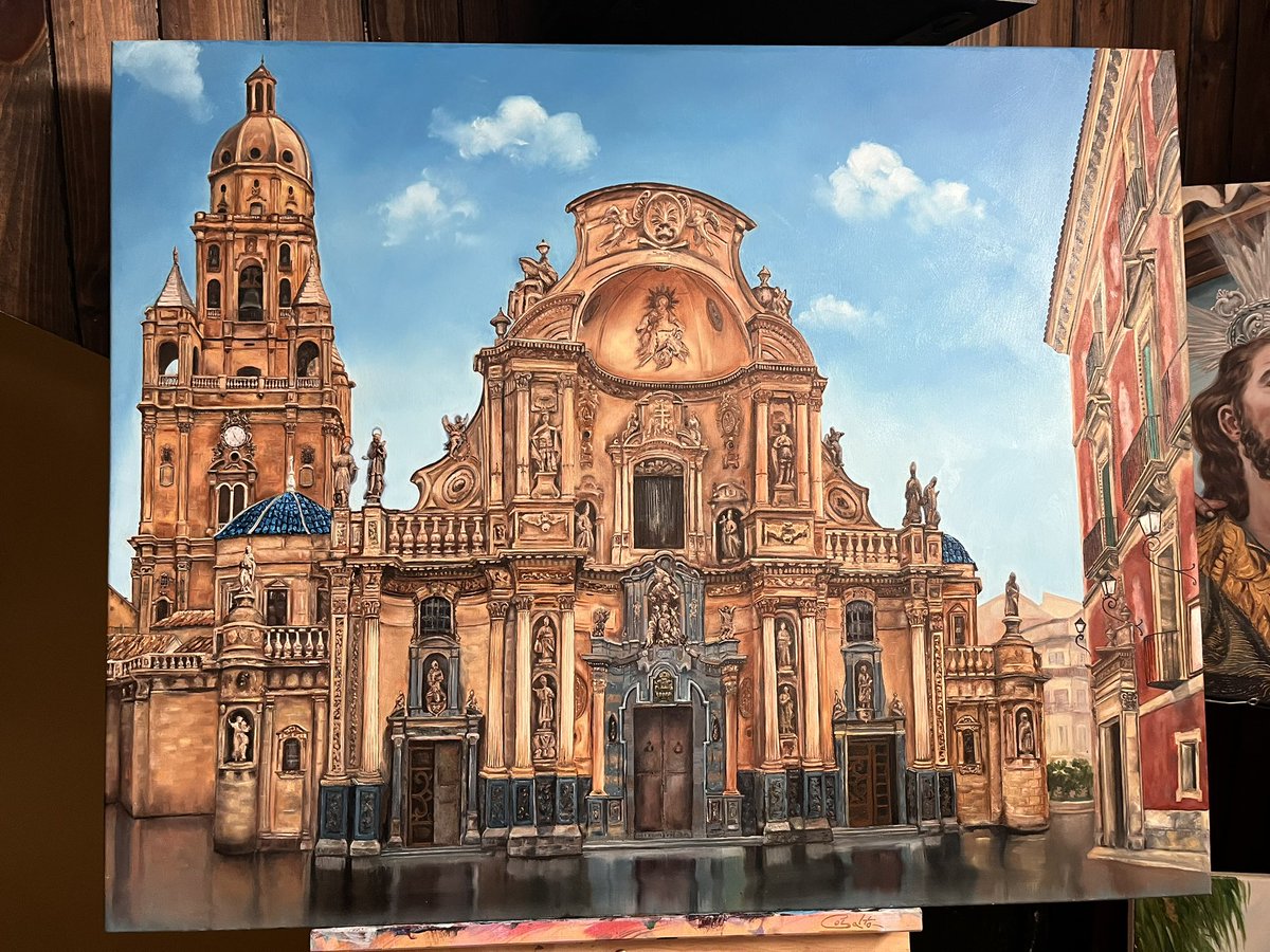 albamvega_'s tweet photo. Post de apreciación a mi madre (ig: @anavegaart) que ha terminado su cuadro de la Catedral de Murcia después de casi un año de trabajo 🥹❤️‍🩹✨🎨 https://t.co/yhpjAGHwBm
