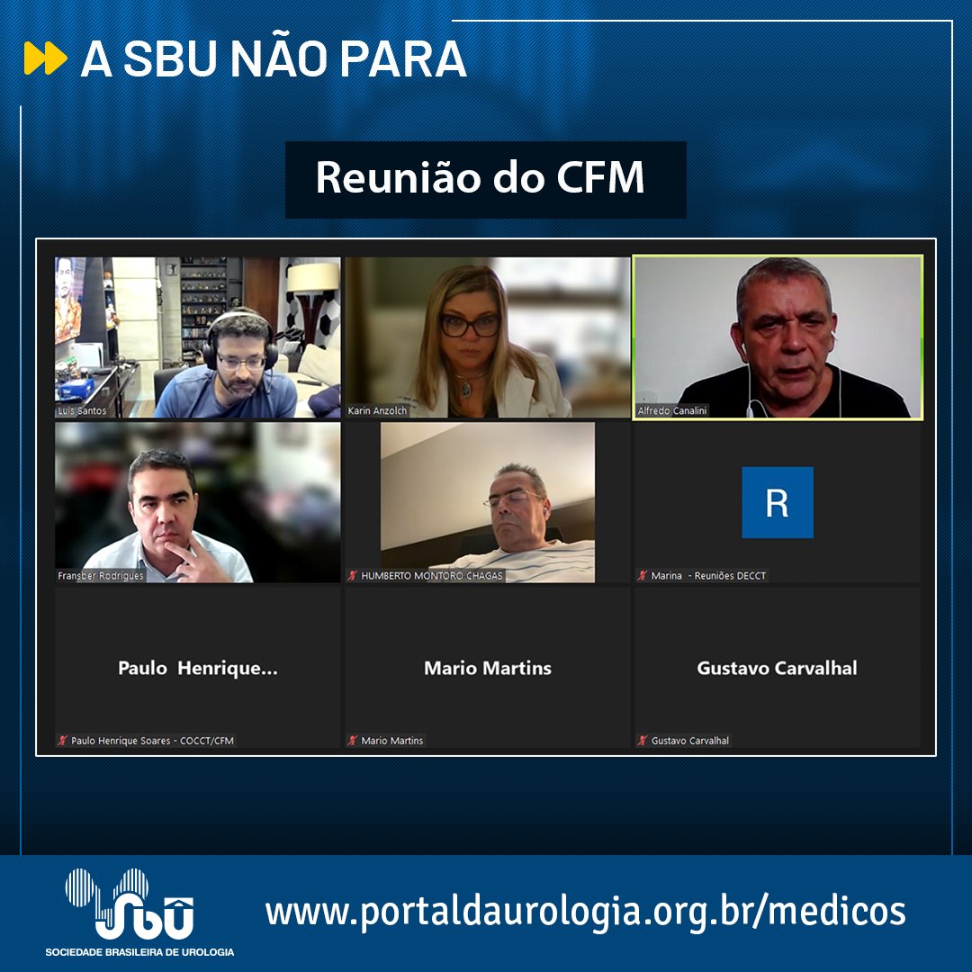 A SBU e a CT Urologia do CFM (Conselho Federal de Medicina) se reuniram para debater pautas importantes da especialidade. A reunião online juntou os representantes para discutir sobre as evidências científicas e segurança da cirurgia estética peniana. 

 #SBU #urologia
