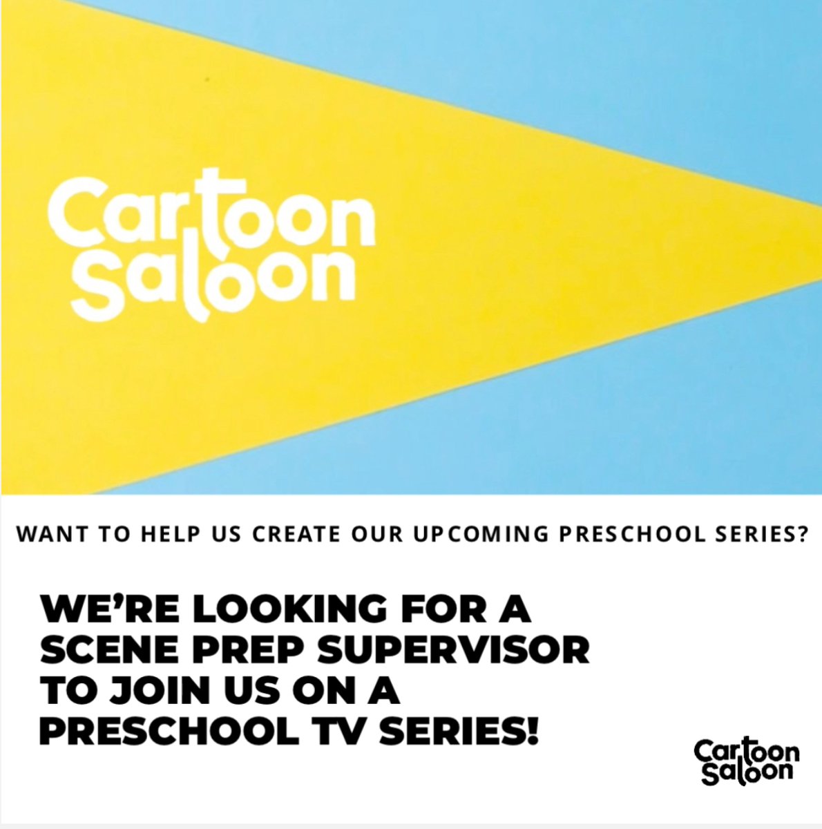 We're Hiring🔊 We're looking for a Scene Illustration Artist, Senior Storyboard Artist & a Scene Planning Supervisor to join our team! Roles based in-house in Kilkenny. For all the details on the roles and how to apply visit our website: cartoonsaloon.ie/positions/