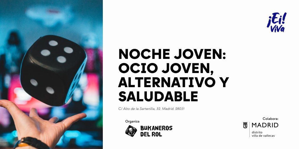 Hola holita Roleritos

Mañana toca nuestra famosísima Noche Joven, ya sabéis de 20 a 24 y para jóvenes de todas las edades

Jugaremos de todo!! desde rol a Mesa y de todos los géneros y motivos

+INFO e INCRIPCIONES

eivillavallecas.blogspot.com/2023/12/noche-…

#Hype #Rol #ocio #gratis #diversion