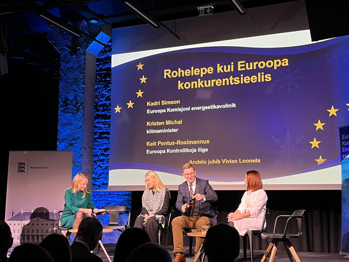 Good to be back home in 🇪🇪 & discuss the #EUGreenDeal & 🇪🇺 competitiveness in a distinguished panel. Thank you, @EuroopaKomisjon, for bringing us together & providing the platform for a thorough interaction.