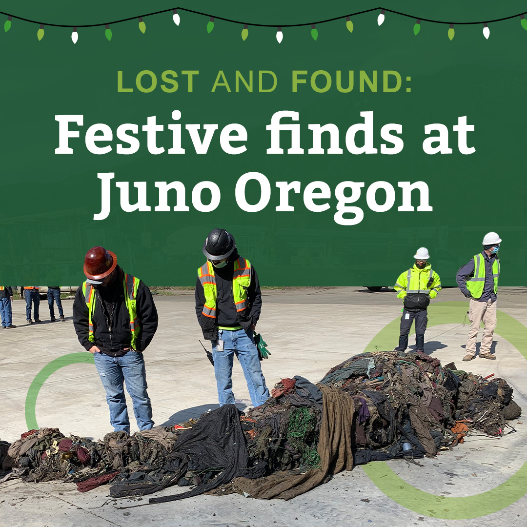 At our Juno® Technology plant in Toledo, OR, sometimes we unwrap the unexpected during the holiday season. 🌟🎁 ​
​
It’s a jolly reminder that every item has a story and can be salvaged! See what we've uncovered at the link in our bio! #JunoLostandFound #FestiveFinds