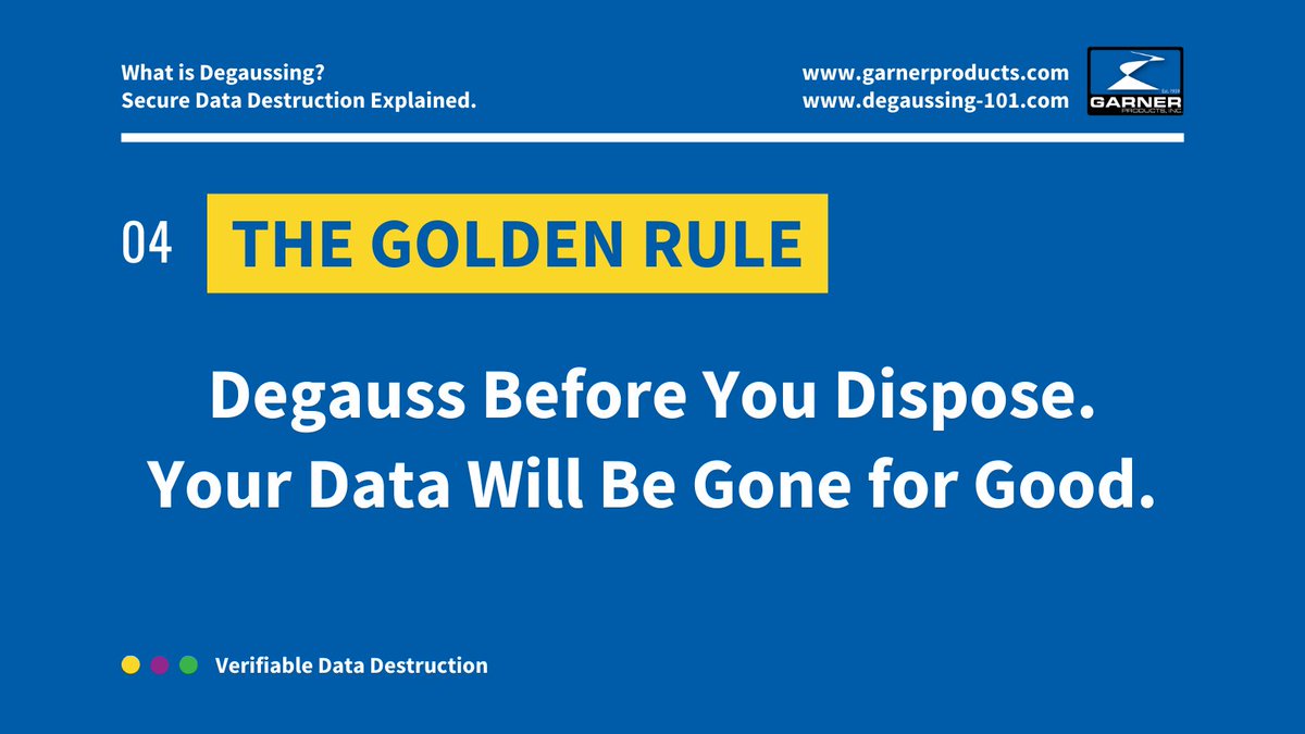 In a world where #DataSecurity is non-negotiable, #degaussing is the ultimate guardian of sensitive information. Remember #TheGoldenRule — Degauss before you dispose. Your data will be gone for good.

What is degaussing? Read now: degaussing-101.com/what-is-degaus…

#EOL #ITAD