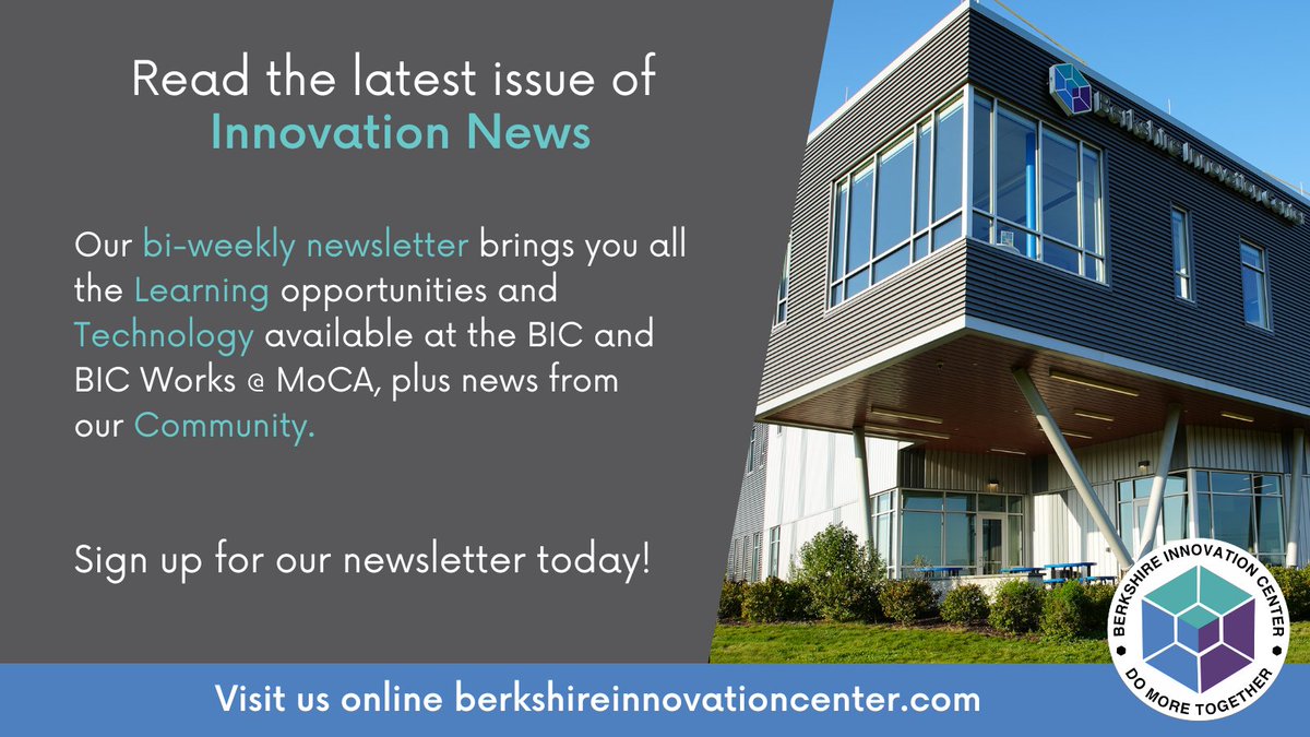 Highlights: ✅Next MLS: Fostering Self-Capable Teams in a World of Complexity ✅Spotlight: BIC's laser cutter & use by our members. ✅News from @adams_community @MCLA_EDU and Mill Town Read the newsletter: tinyurl.com/2ev5pjuv Receive via email: eepurl.com/g2yh79