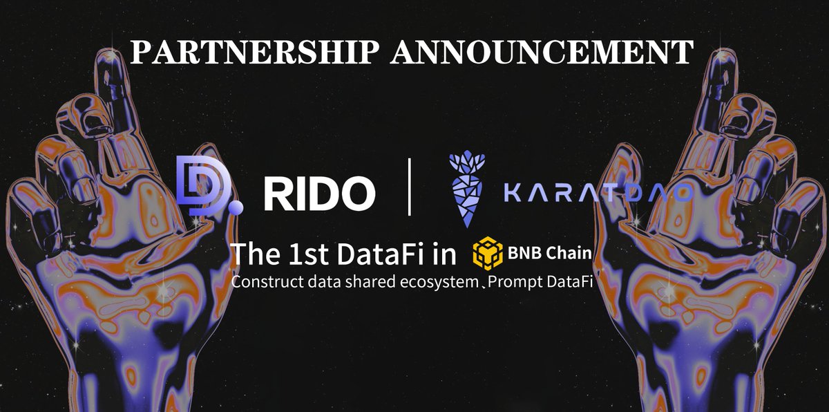 🧙‍♂️#RIDO is teaming up with @KaratDAO. @KaratDAO: the largest ZK ID infrastructure with multiple DApps built on. Data, Social, powered by MPC/ZK technologies. Together, we're shaping a brighter future by breaking down traditional data silos to establish a new ecosystem Stay…