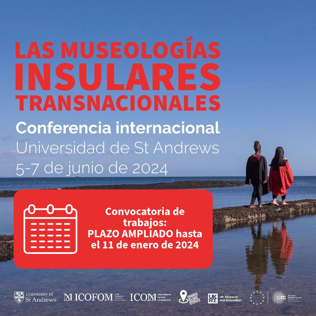 📢 CONVOCATORIA DE PONENCIAS🌏
🚨 PLAZO AMPLIADO hasta el 11 de enero de 2024🚨
📍  <a href="/univofstandrews/">University of St Andrews</a>   @ArtHistoryStA
🗓️ Fecha límite 11/01/2024
➡️ bit.ly/468BUIl