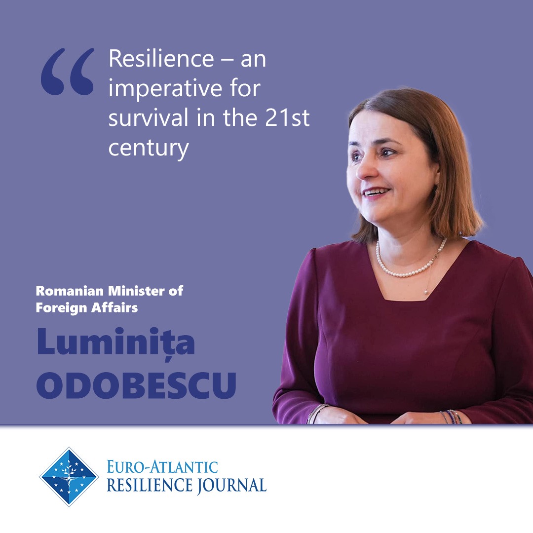 Minister @Odobes1Luminita graciously accepted to write the editorial for the second issue of Euro-Atlantic Resilience Journal. The edition is available online here: resiliencejournal.e-arc.ro/2023/12/18/e-a… 

#earc #resilience #journal #society #societalresilience