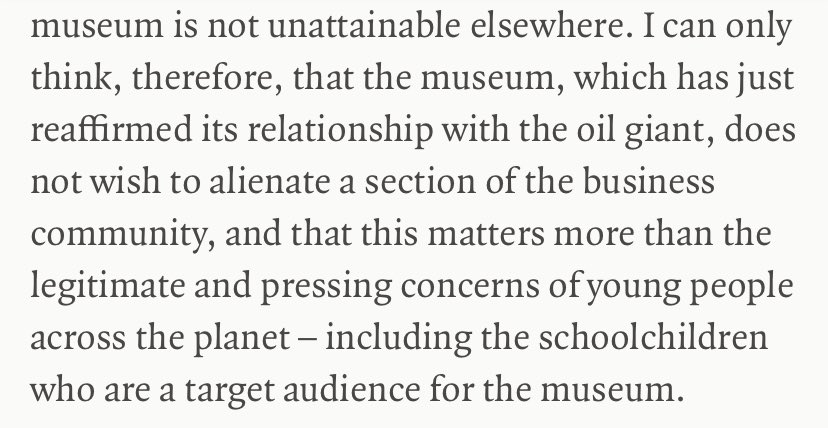 Remembering Ahdaf Soueif’s powerful words in @LRB upon resigning from the @britishmuseum Board in 2019 over, in part, the partnership with BP. If only other Board members would now examine their conscience and follow her example. lrb.co.uk/blog/2019/july…